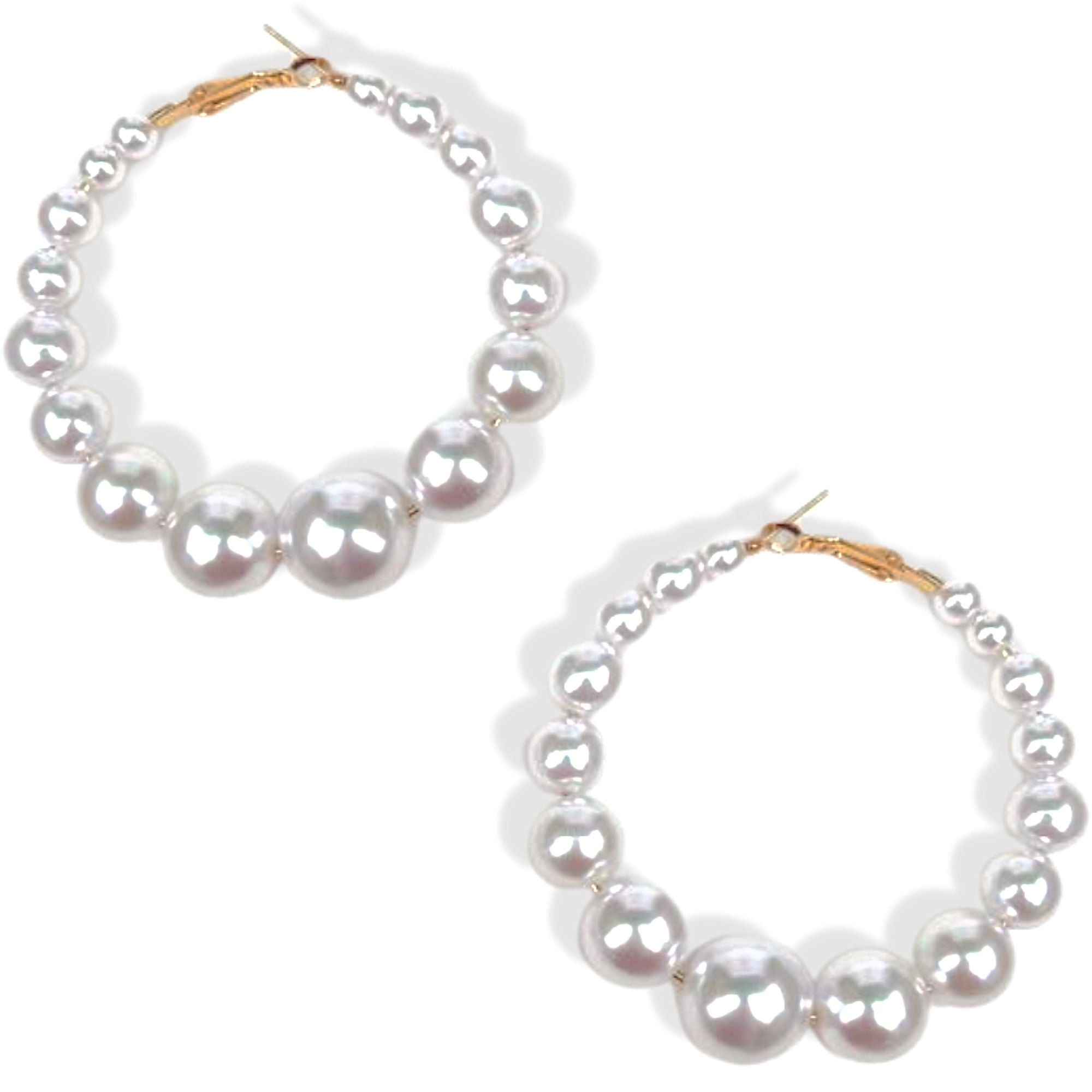 Drop Pearl Hoop Earrings – Made By Mary